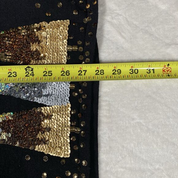 Quacker Factory Women's Lg Sequins Christmas Tree Sweater Sparkly Holiday Party - Picture 7 of 8